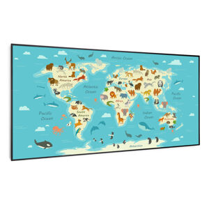 NA Wonderwall Air Art Smart, infračervený ohrievač, mapa so zvieratami, 120 x 60 cm, 700 W